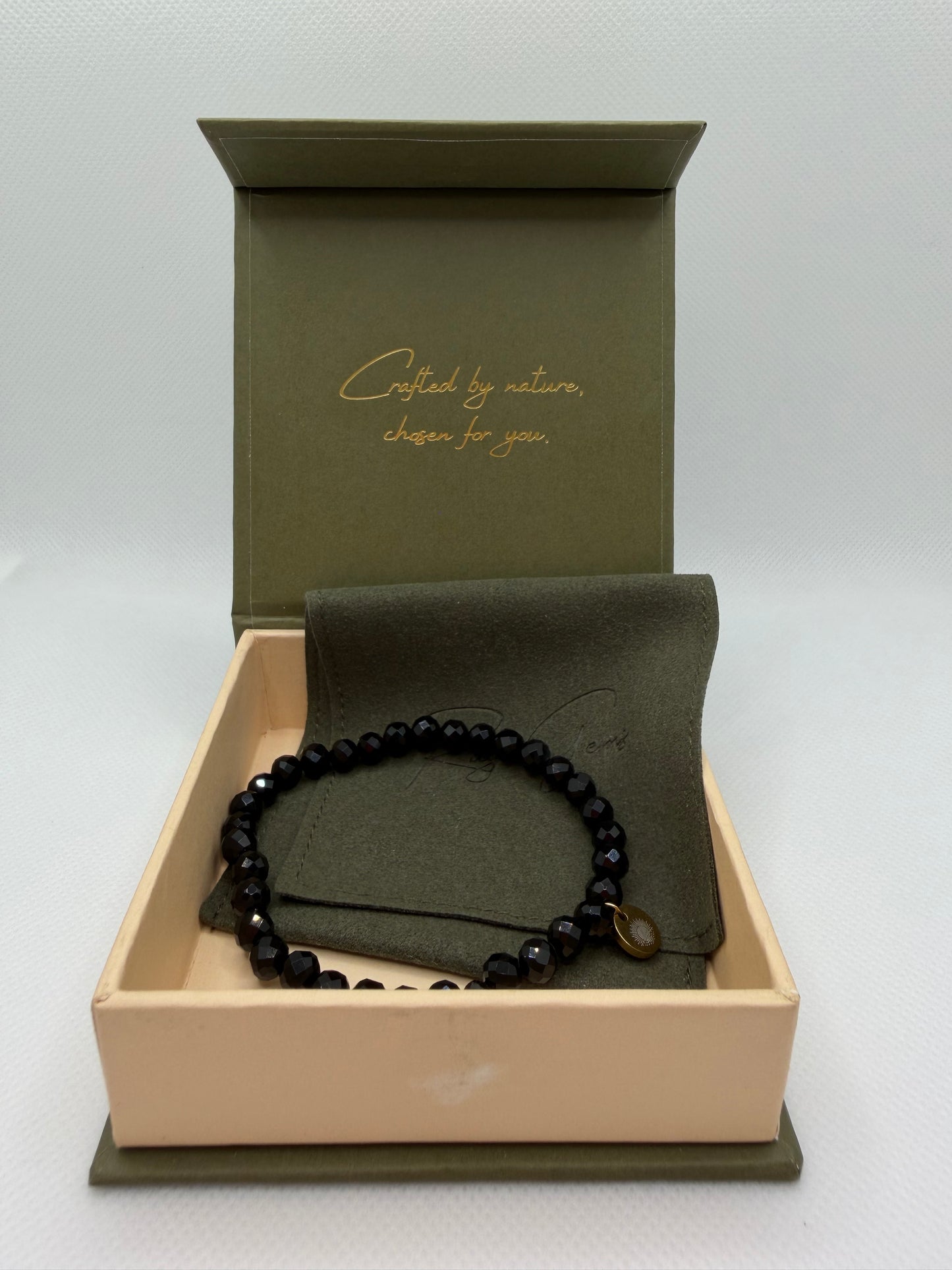 Obsidian 8 mm Iconic Beaded Bracelet