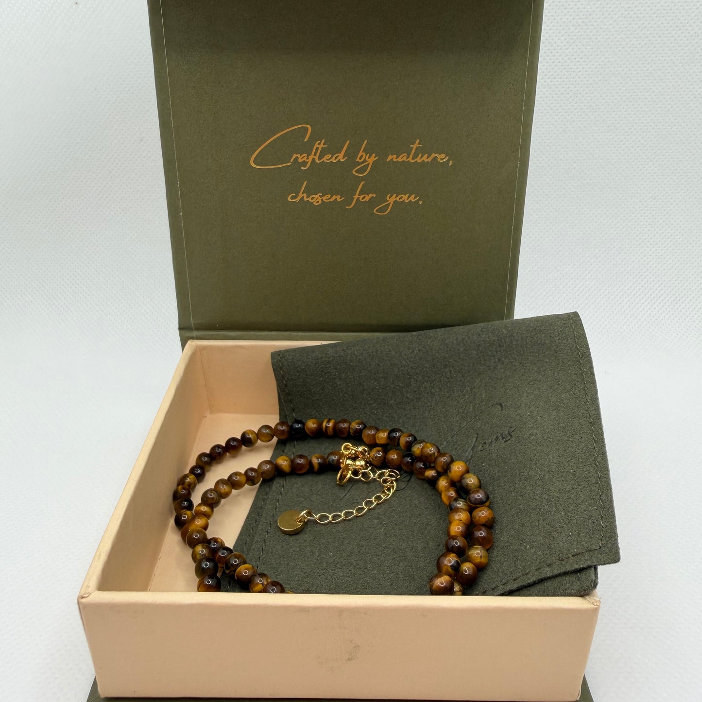 Tiger Eye 4 mm Petite Beaded Necklace
