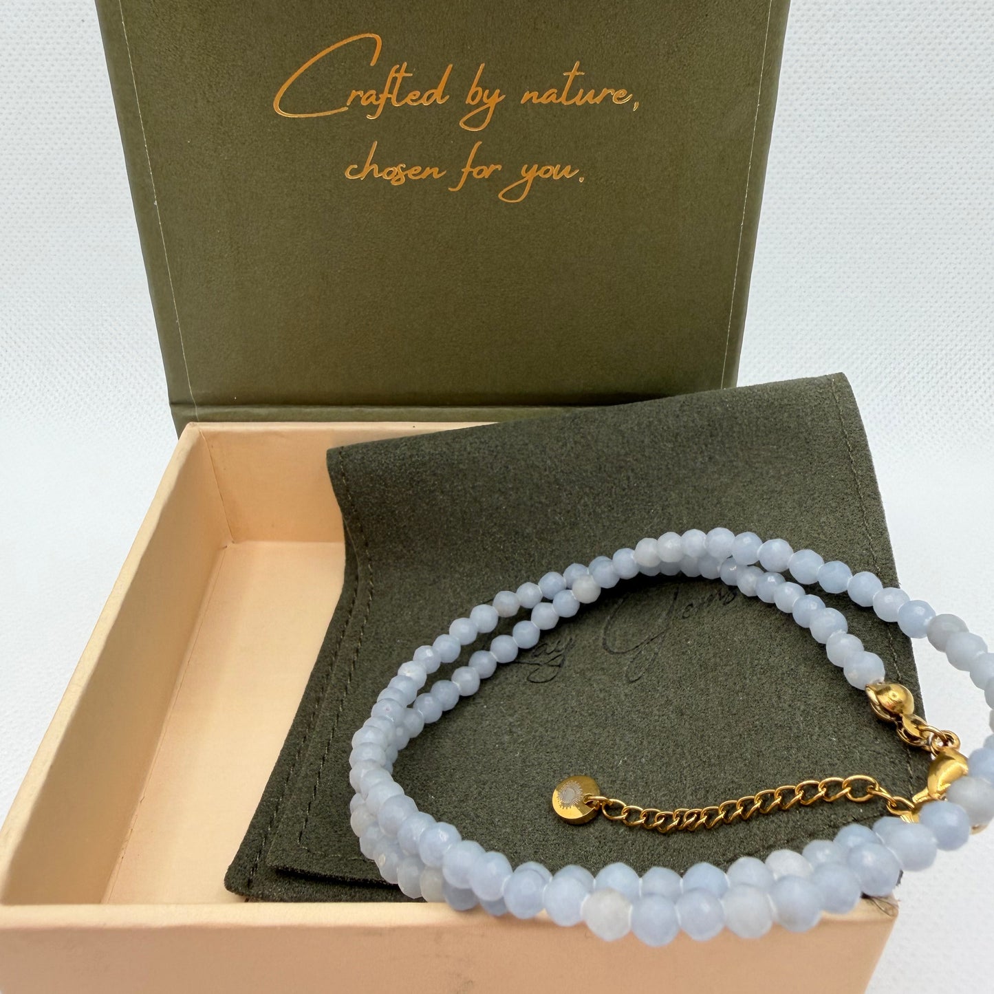Angelite 4 mm Petite Faceted Necklace