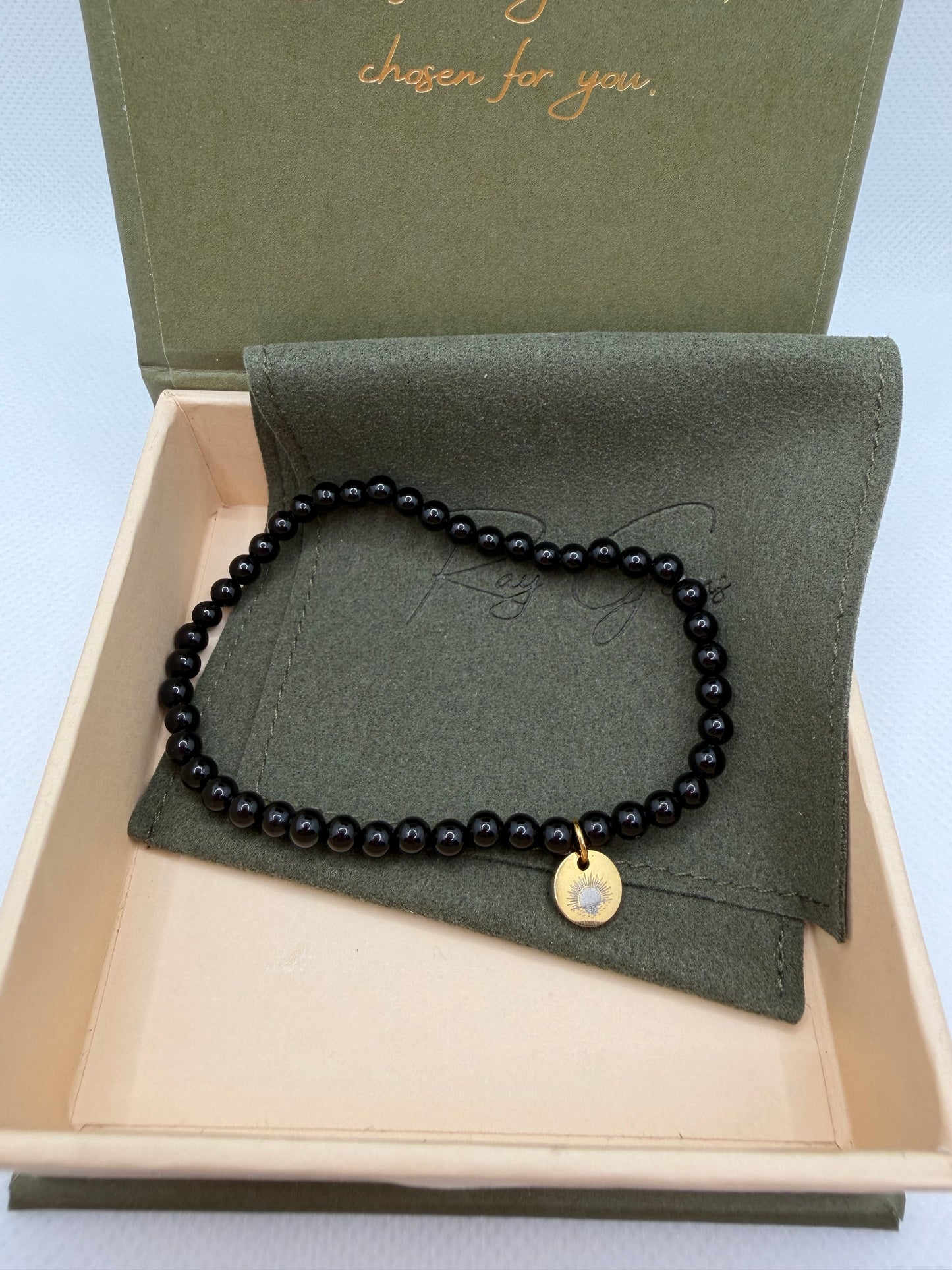 Obsidian 8 mm Iconic Beaded Bracelet