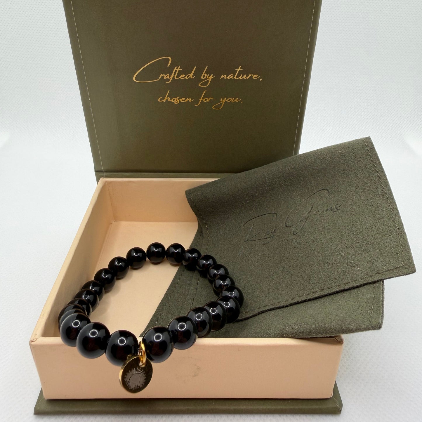 Obsidian 8 mm Iconic Beaded Bracelet