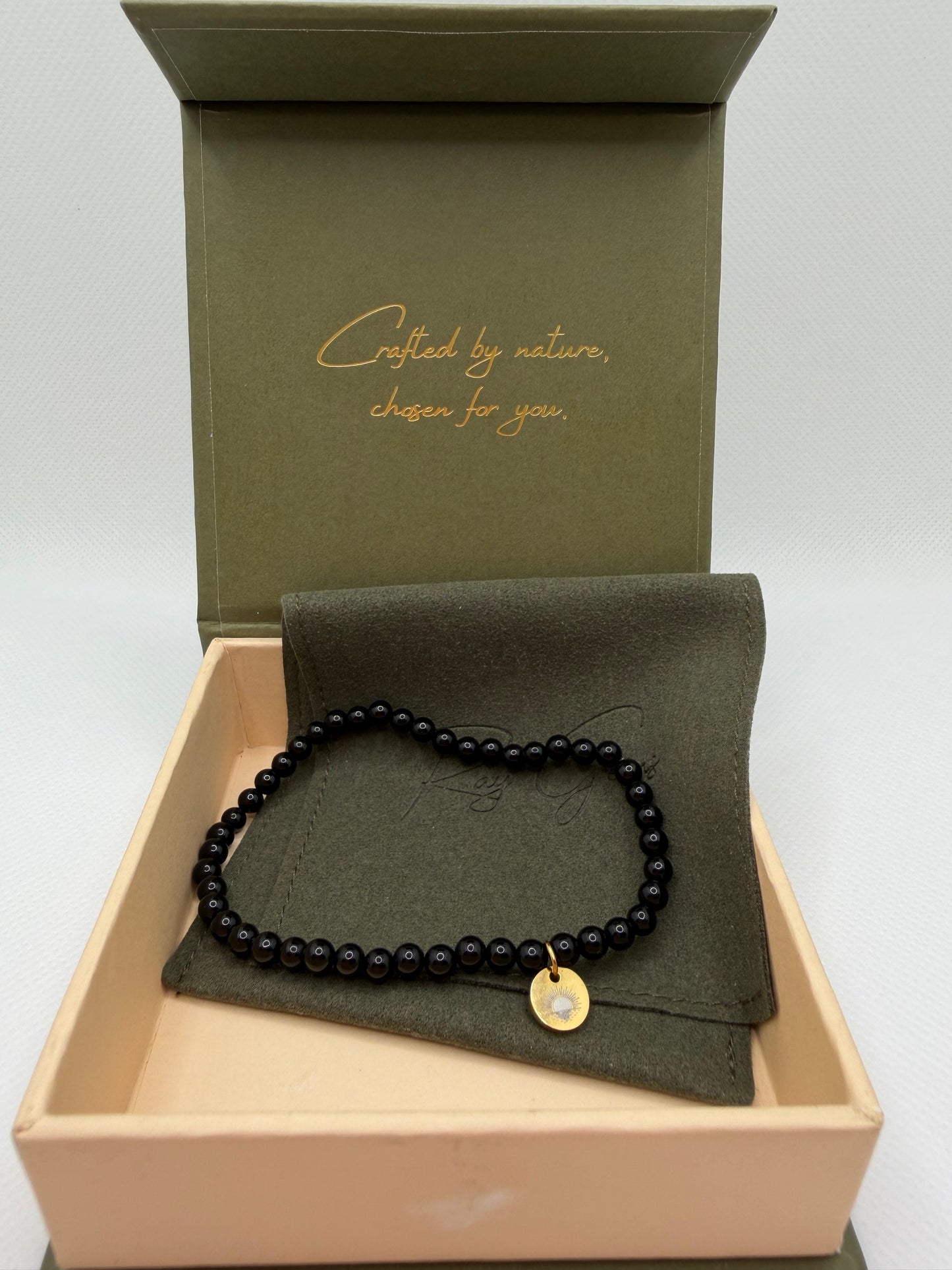 Obsidian 8 mm Iconic Beaded Bracelet