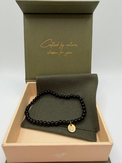 Obsidian 8 mm Iconic Beaded Bracelet