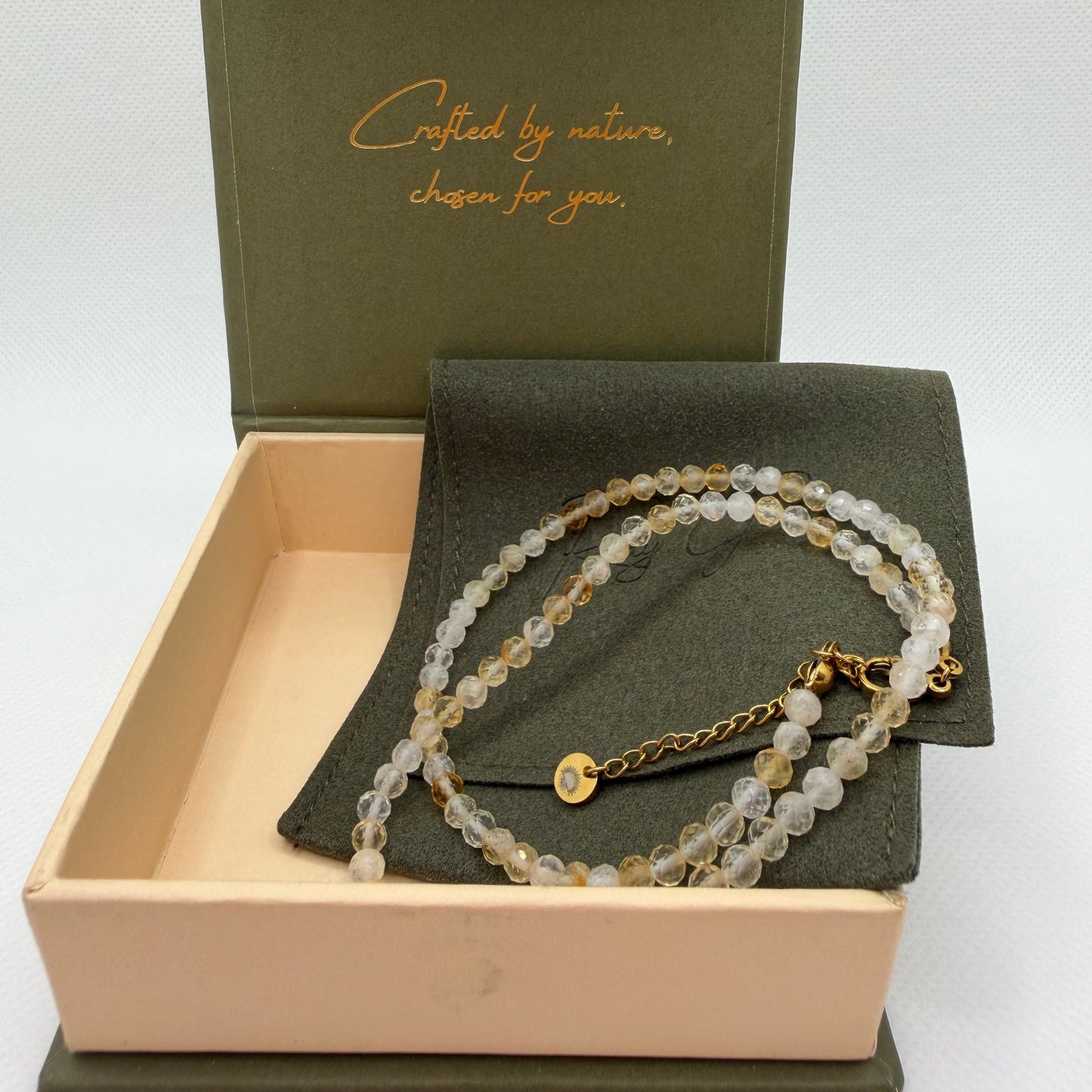 Citrine 4 mm Petite Faceted Necklace