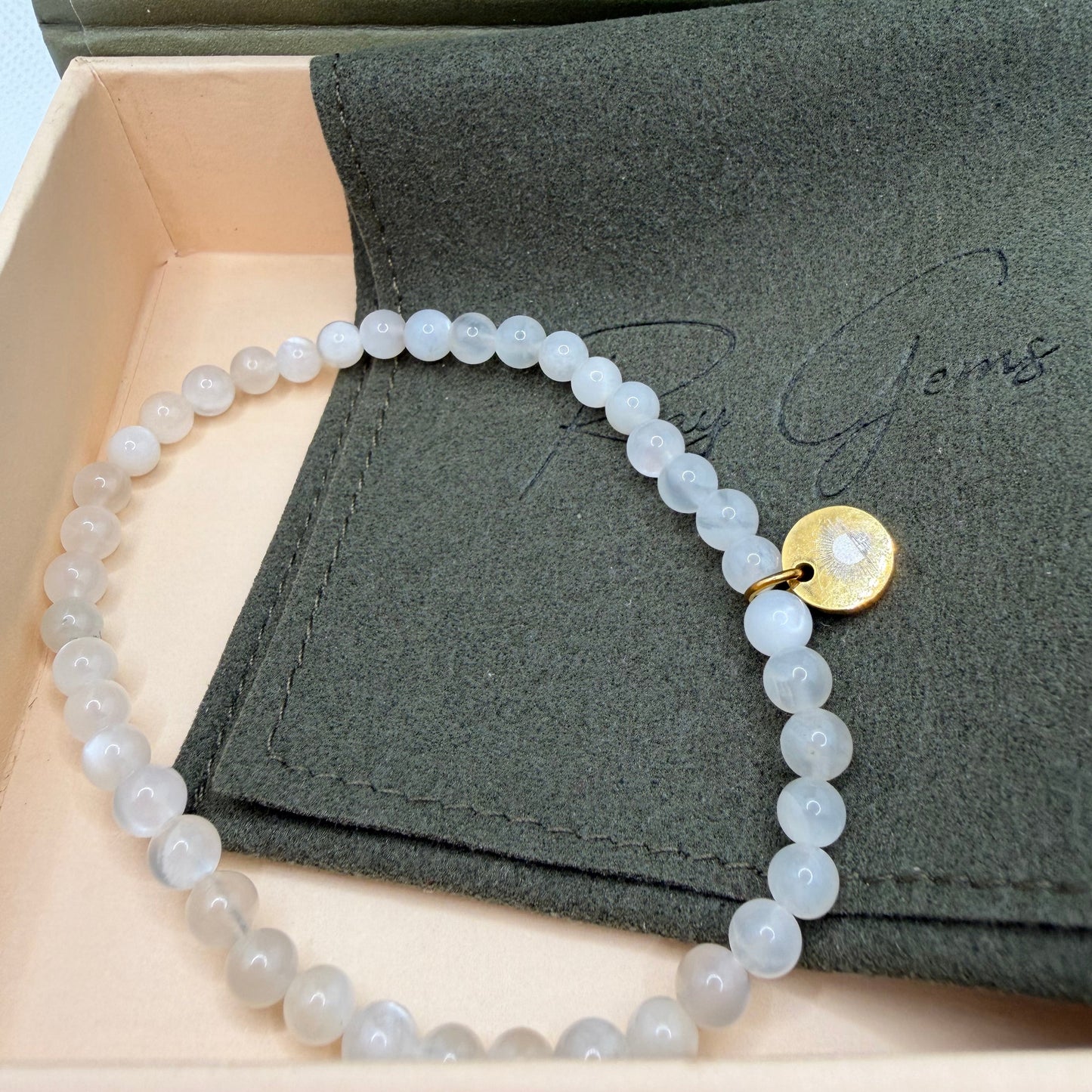 Moonstone 4 mm Petite Beaded Bracelet
