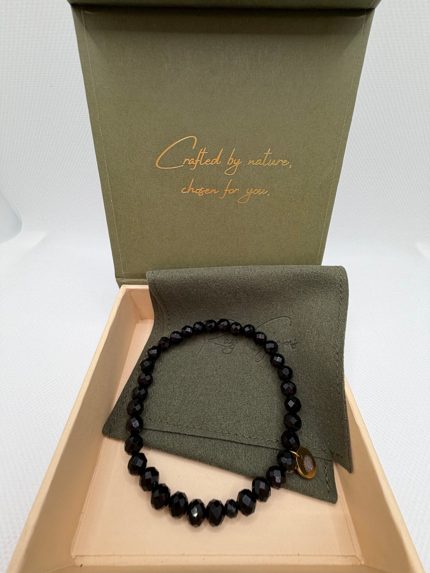 Obsidian 8 mm Iconic Beaded Bracelet