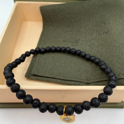 Lava Stone 4 mm Petite Beaded Bracelet