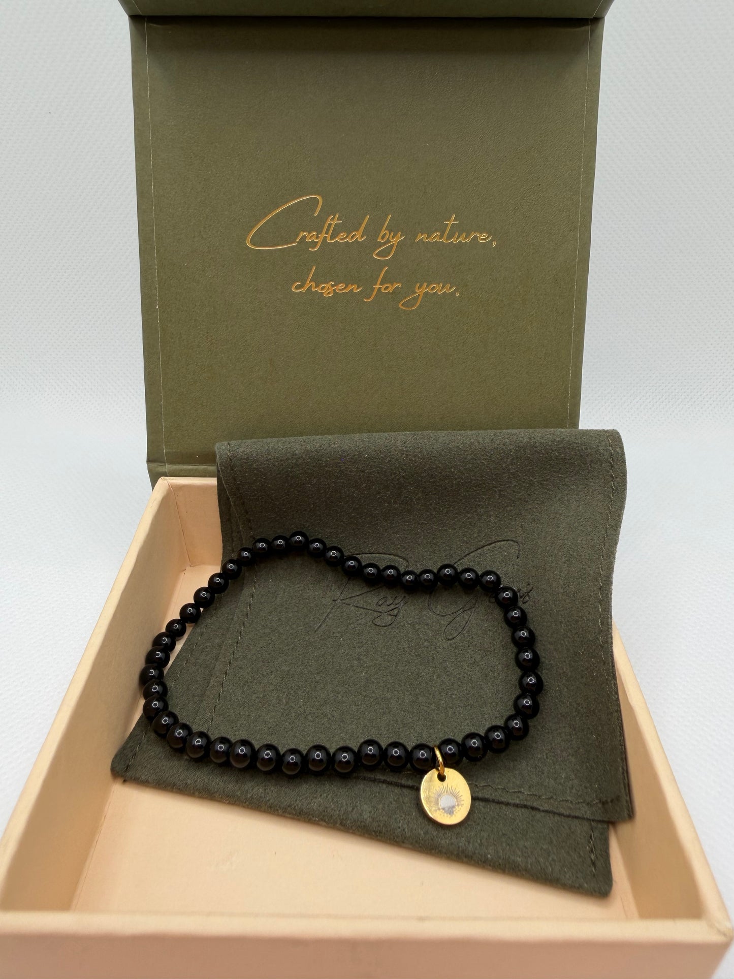 Obsidian 8 mm Iconic Beaded Bracelet