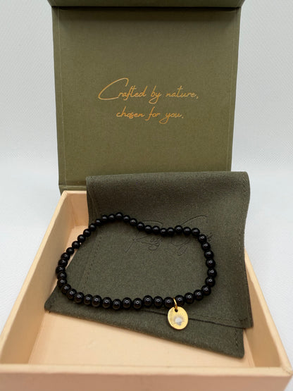 Obsidian 8 mm Iconic Beaded Bracelet