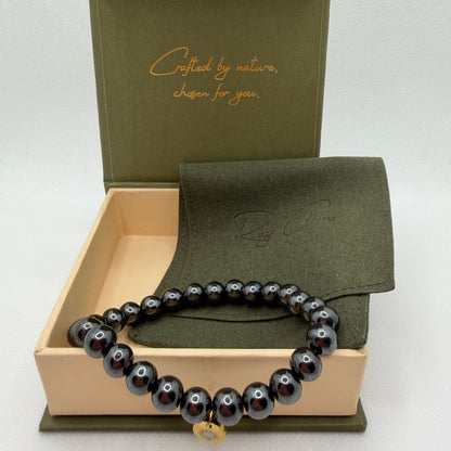 Hematite 8 mm Iconic Beaded Bracelet