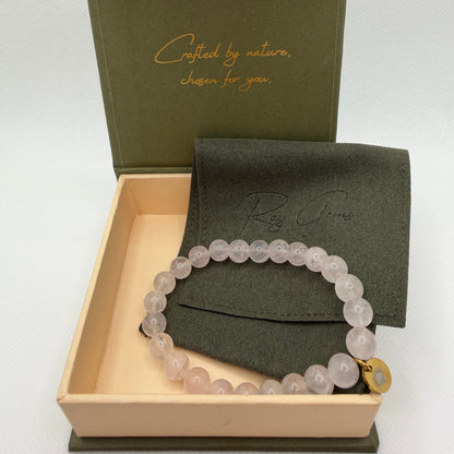 Rose Quartz 8 mm Iconic Beaded Bracelet