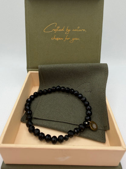 Obsidian 8 mm Iconic Beaded Bracelet