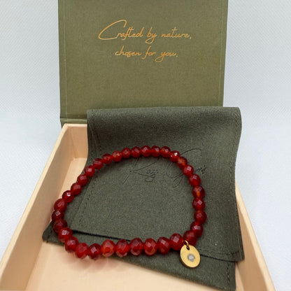 Carnelian 6 mm Signature Faceted Bracelet