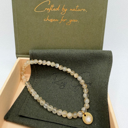 Citrine 4 mm Petite Beaded Bracelet