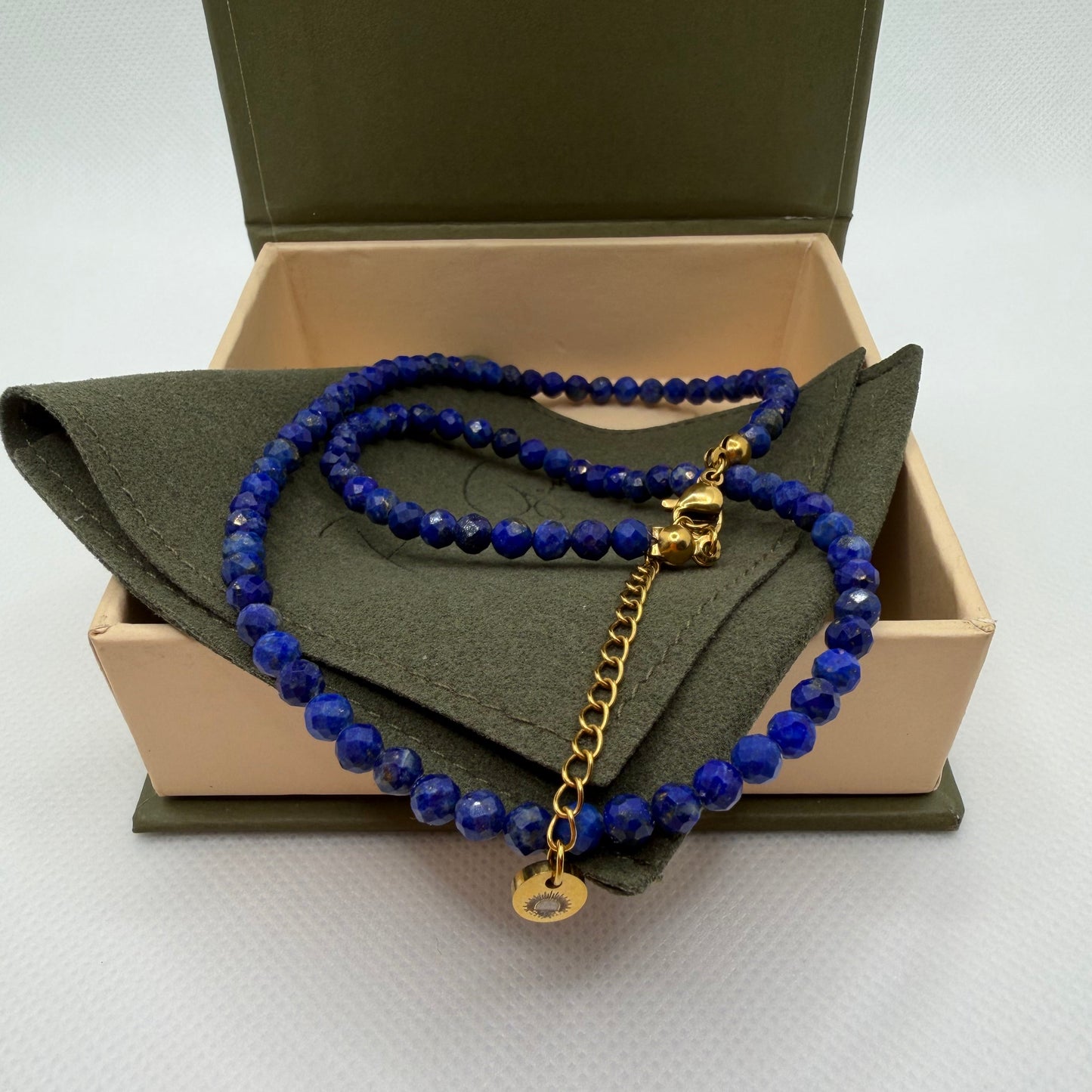 Lapis Lazuli 4 mm Petite Faceted Necklace