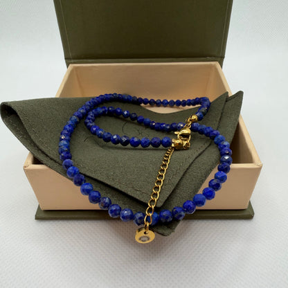 Lapis Lazuli 4 mm Petite Faceted Necklace
