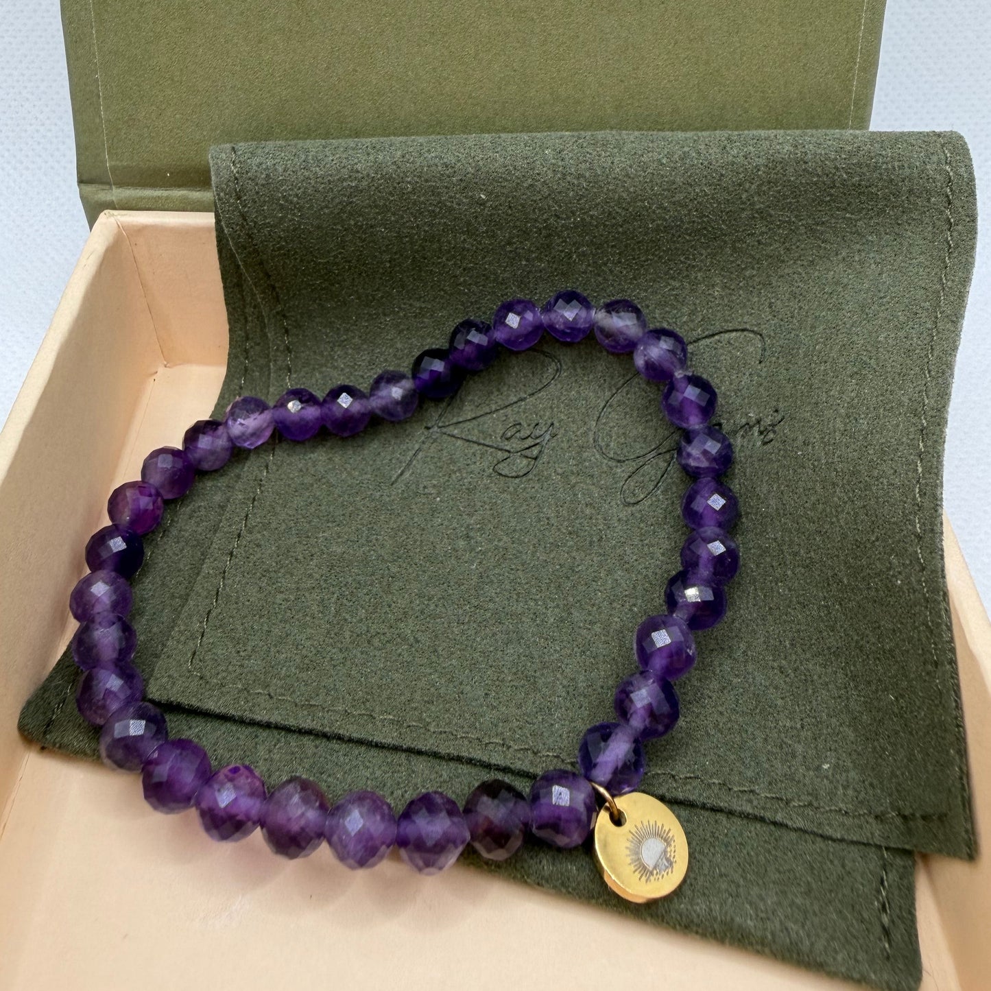 Amethyst 6 mm Signature Faceted Bracelet