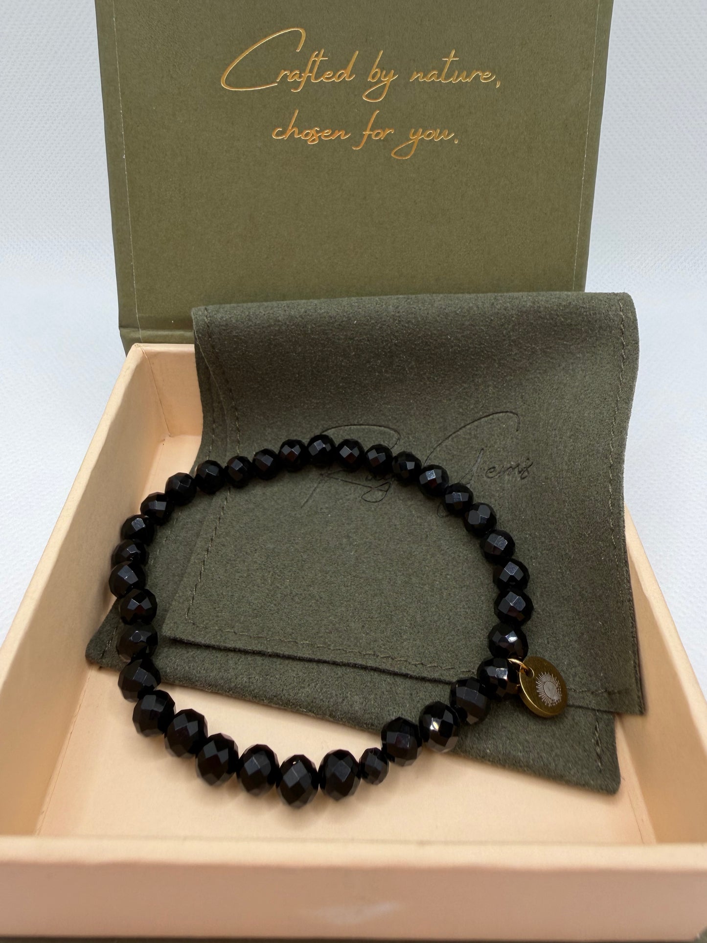 Obsidian 8 mm Iconic Beaded Bracelet
