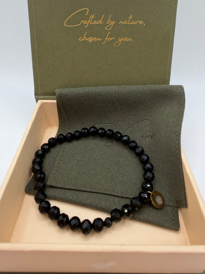 Obsidian 8 mm Iconic Beaded Bracelet