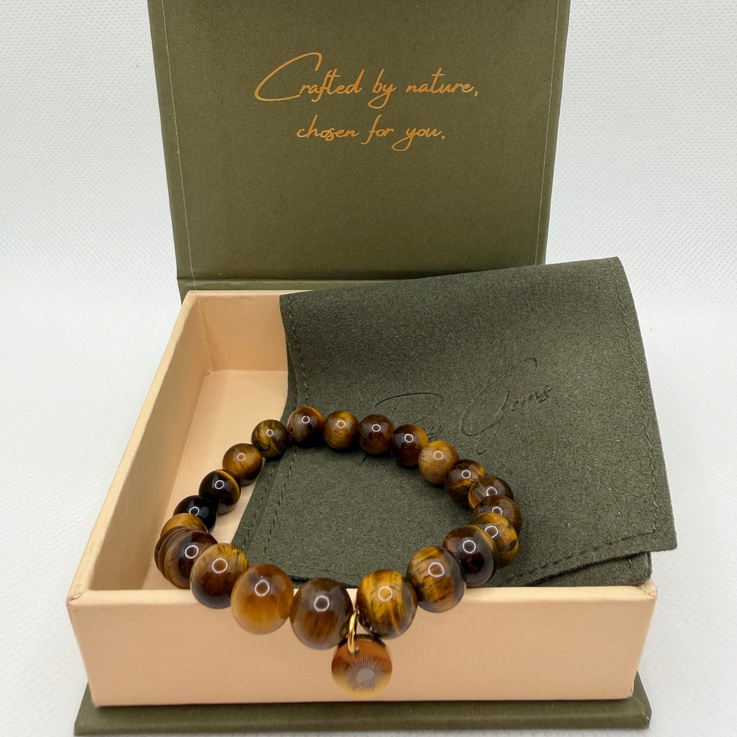 Tiger Eye 8 mm Iconic Beaded Bracelet