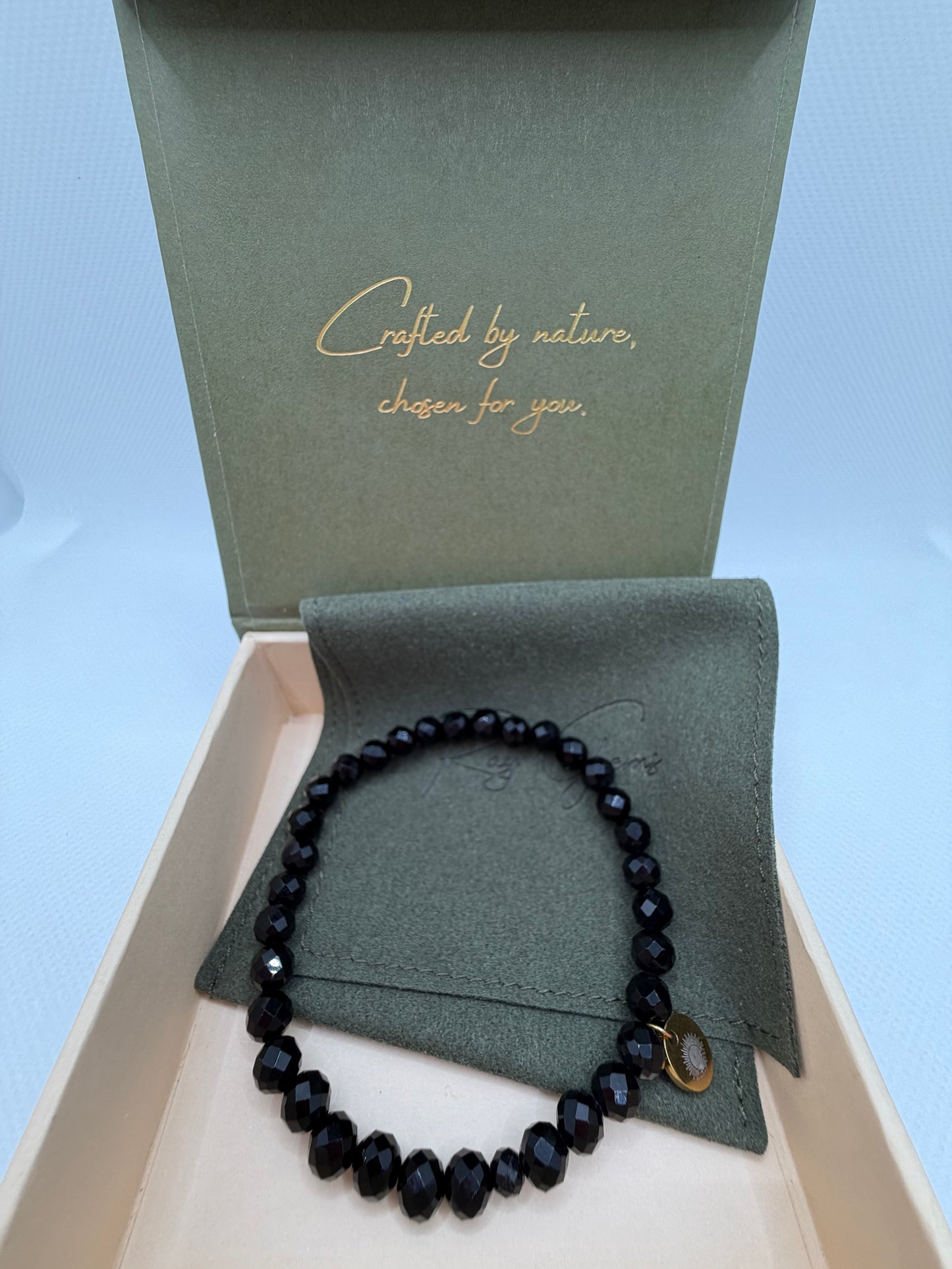 Obsidian 8 mm Iconic Beaded Bracelet