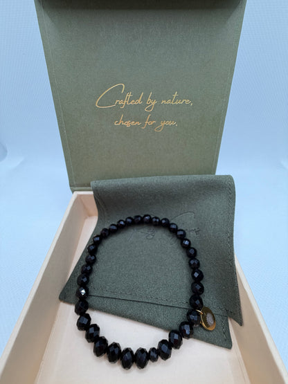 Obsidian 8 mm Iconic Beaded Bracelet