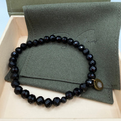Obsidian 8 mm Iconic Beaded Bracelet