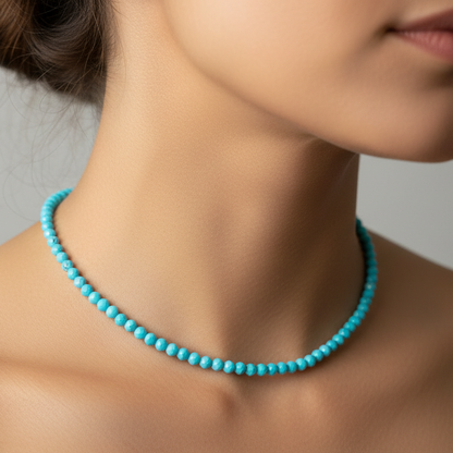 Turquoise 4 mm Petite Faceted Necklace