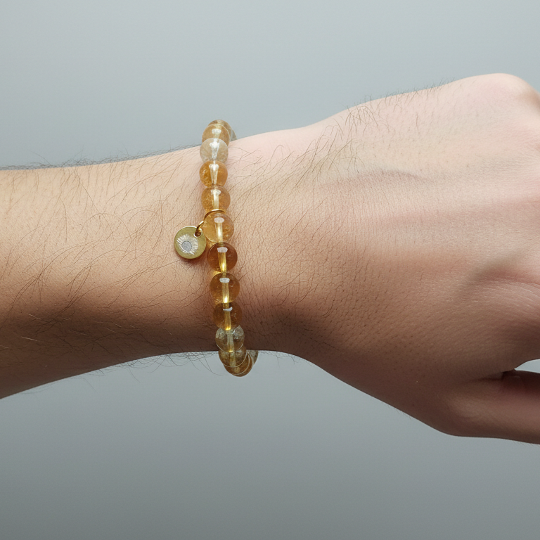 Citrine 8 mm Iconic Beaded Bracelet