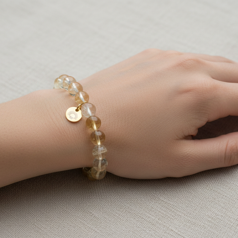 Citrine 8 mm Iconic Beaded Bracelet