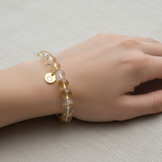 Citrine 8 mm Iconic Beaded Bracelet