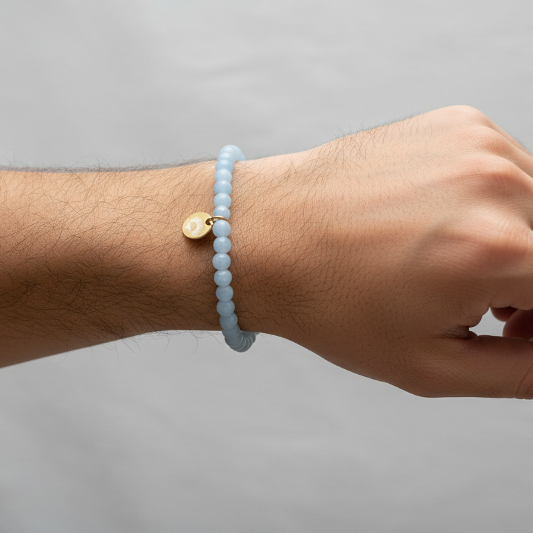 Angelite 4 mm Petite Beaded Bracelet