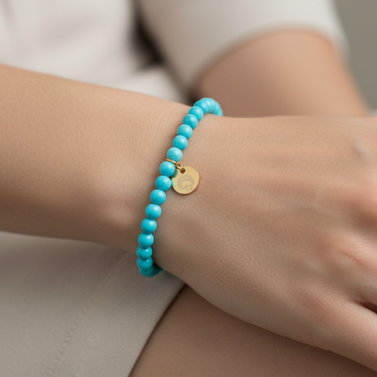 Turquoise 4 mm Petite Beaded Bracelet