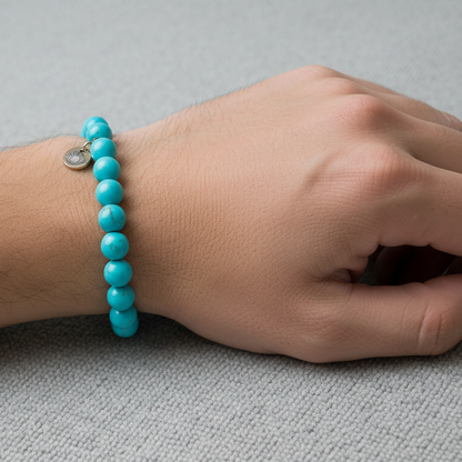 Turquoise 8 mm Iconic Beaded Bracelet