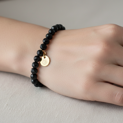 Obsidian 6 mm Signature Faceted Bracelet
