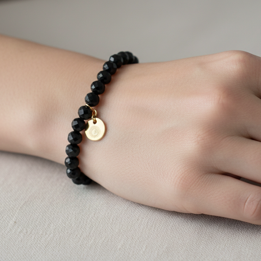 Obsidian 6 mm Signature Faceted Bracelet