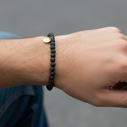 Lava Stone 4 mm Petite Beaded Bracelet