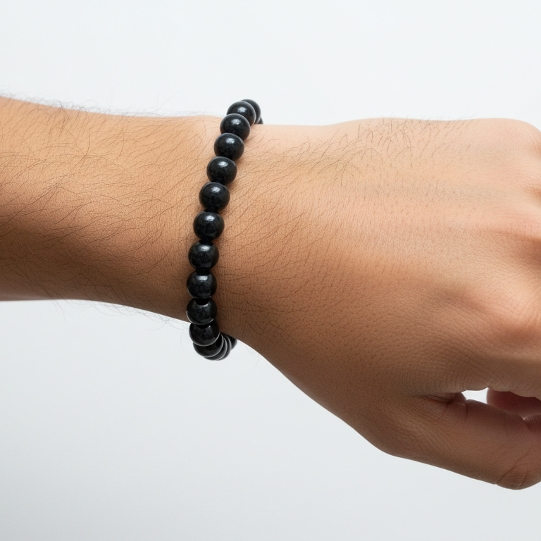 Black Tourmaline 8 mm Iconic Beaded Bracelet