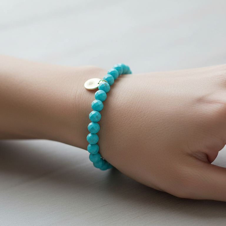 Turquoise 6 mm Signature Faceted Bracelet