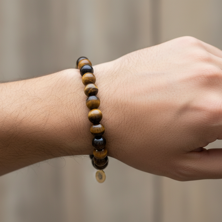 Tiger Eye 8 mm Iconic Beaded Bracelet