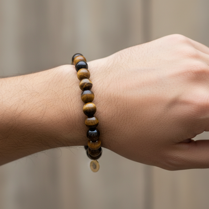 Tiger Eye 8 mm Iconic Beaded Bracelet