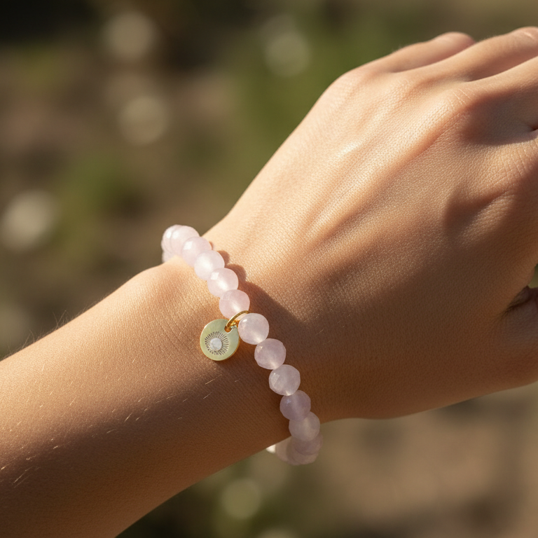 Rose Quartz 6 mm Signature Faceted Bracelet