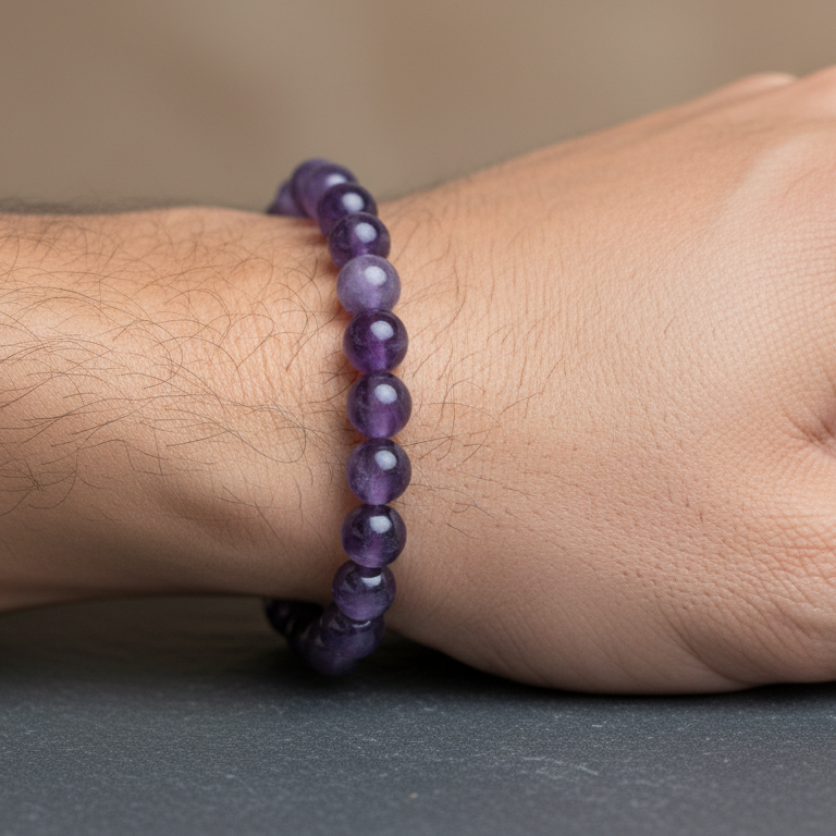 Amethyst 8 mm Iconic Beaded Bracelet