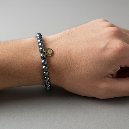 Hematite 6 mm Signature Faceted Bracelet