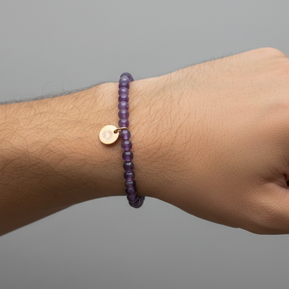 Amethyst 4 mm Petite Beaded Bracelet