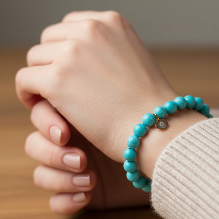 Turquoise 8 mm Iconic Beaded Bracelet