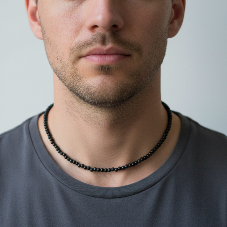 Hematite 4 mm Petite Beaded Necklace