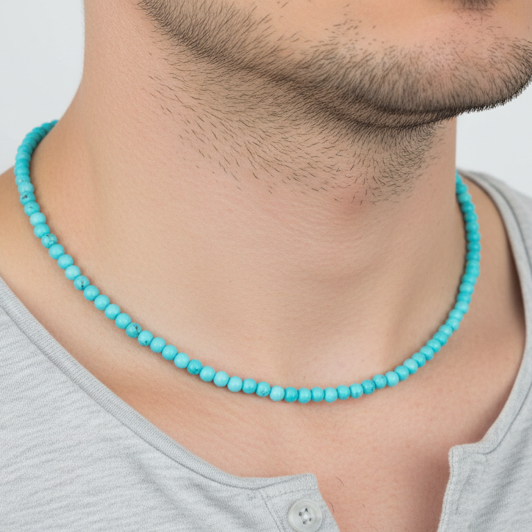Turquoise 4 mm Petite Beaded Necklace