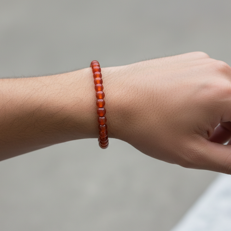 Carnelian 4 mm Petite Beaded Bracelet