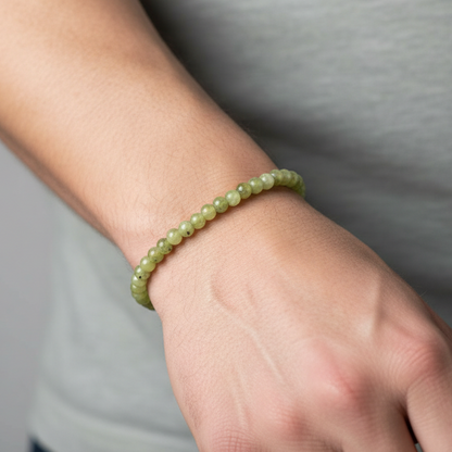 Peridot 4 mm Petite Beaded Bracelet